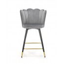 Стул барный HALMAR H106 серый/черный/золотой